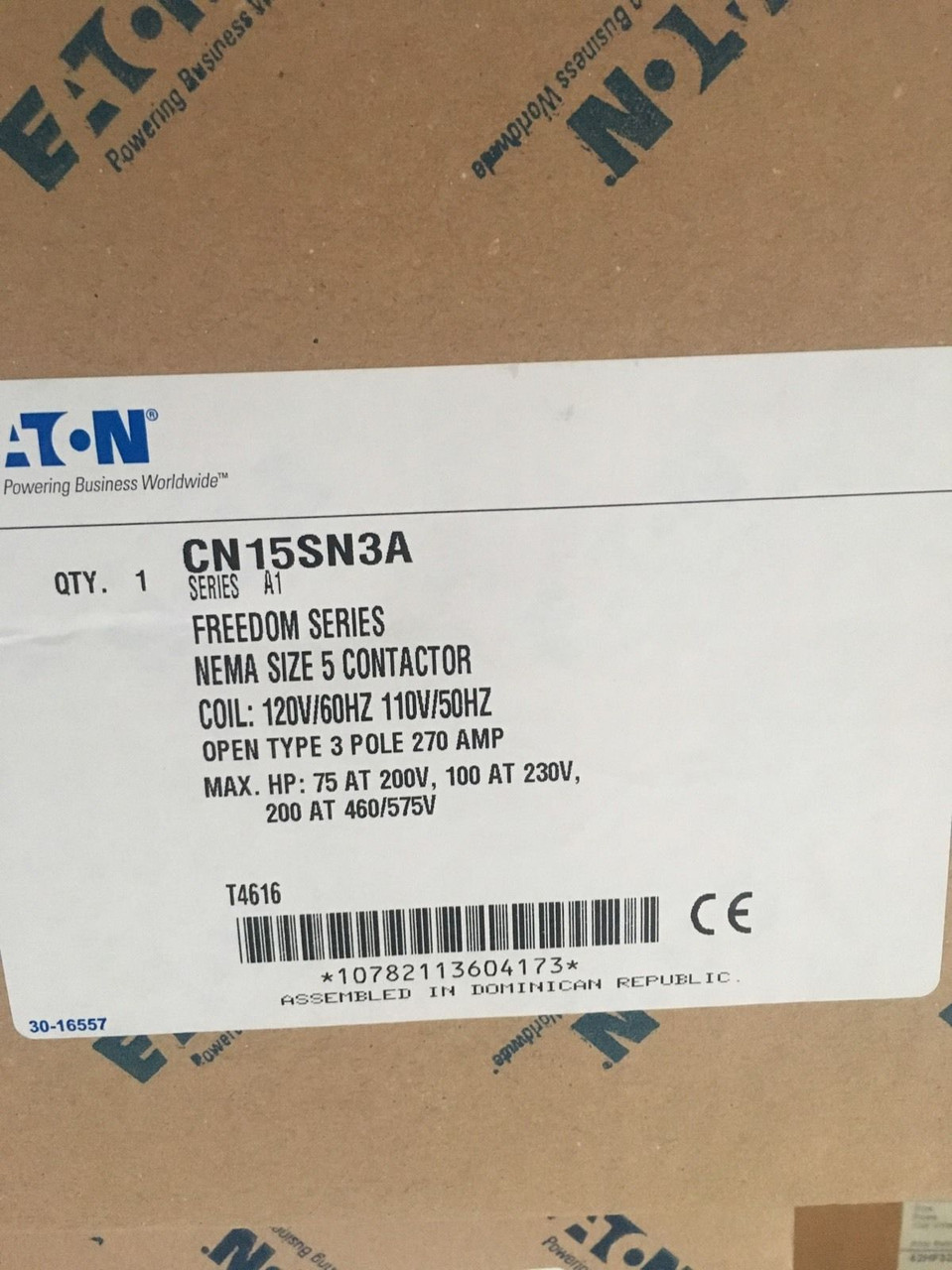 CN15SN3A
New Size 5 Contactor
