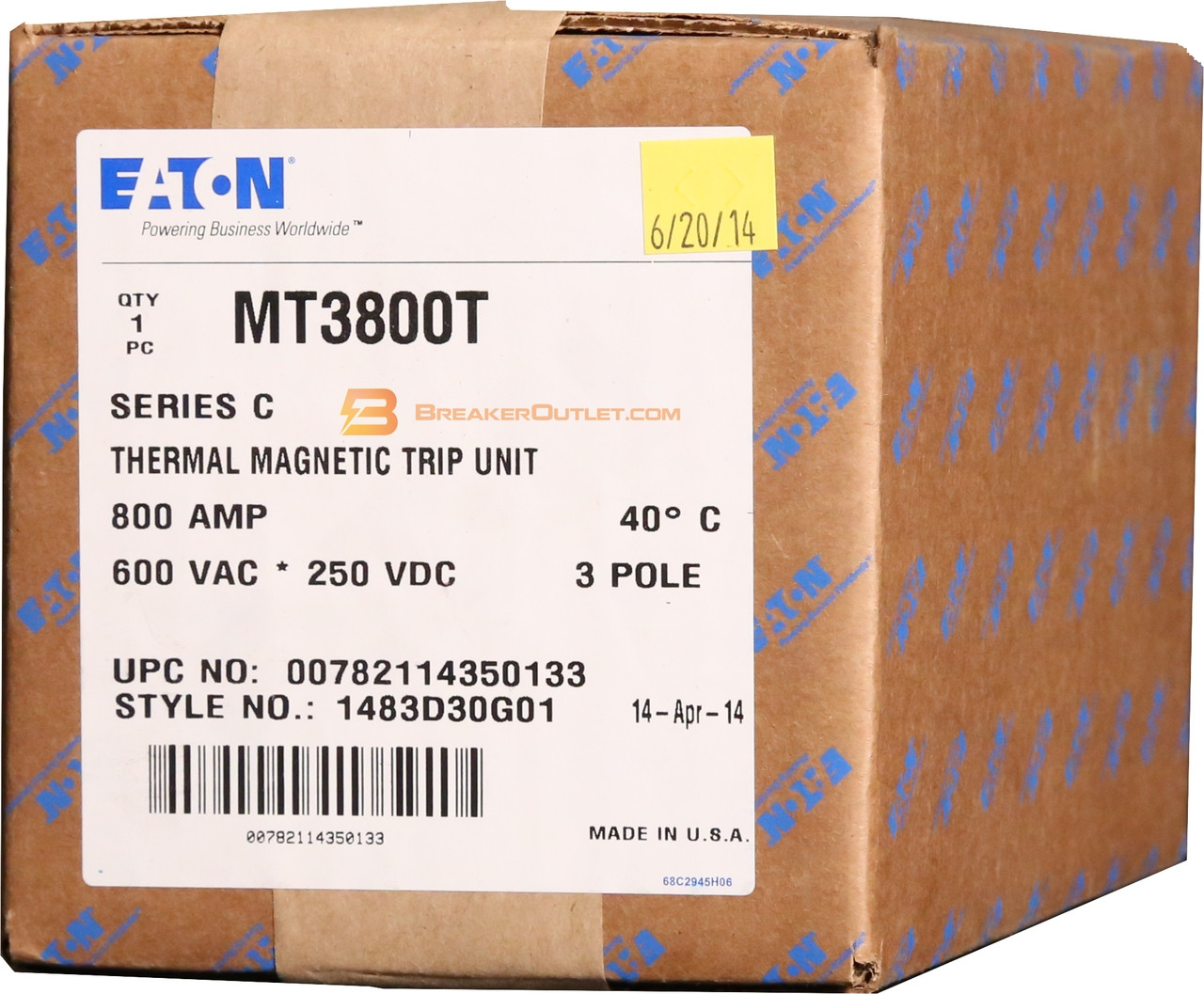 MT3800T Trip Unit
(fits MDL, HMDL)