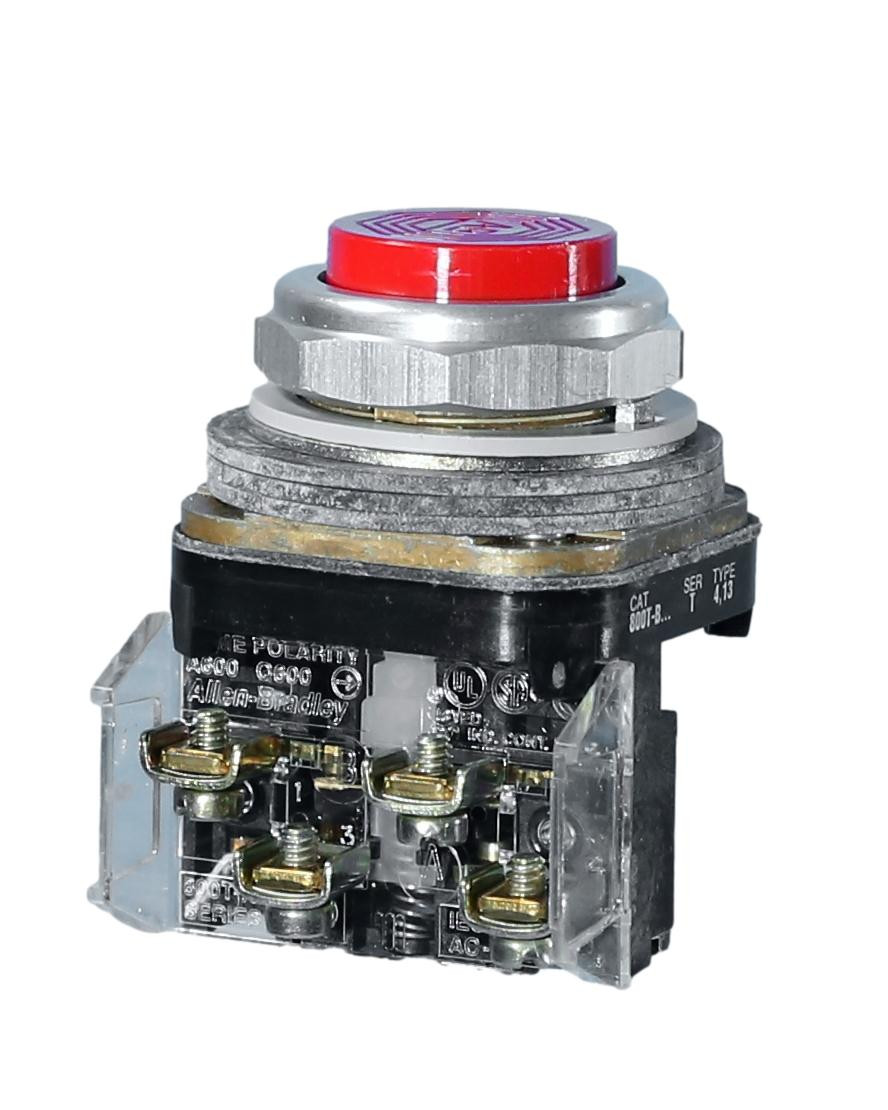 800T-B6A Allen-Bradley Extended Red Push Button - Breaker Outlet