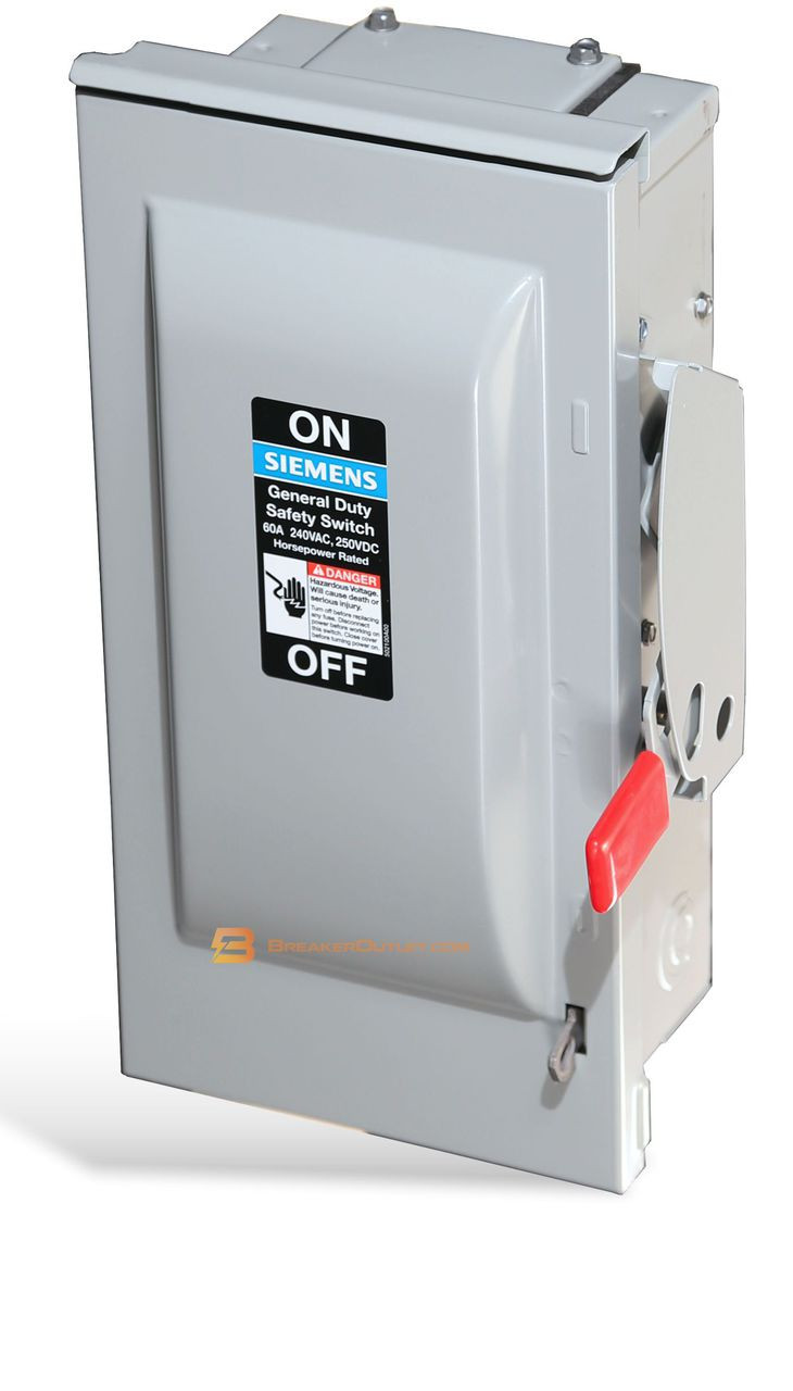 GF222N Indoor Fusible Safety Single Phase Switch 60A Siemens
