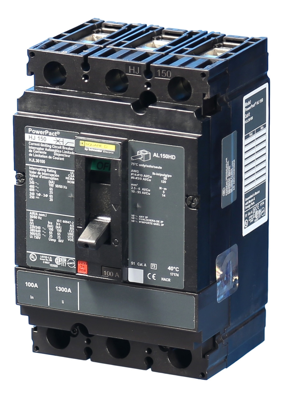 byumsac HJL36100 Power Pact Square D Circuit Breaker, 65K, Feed-Thru