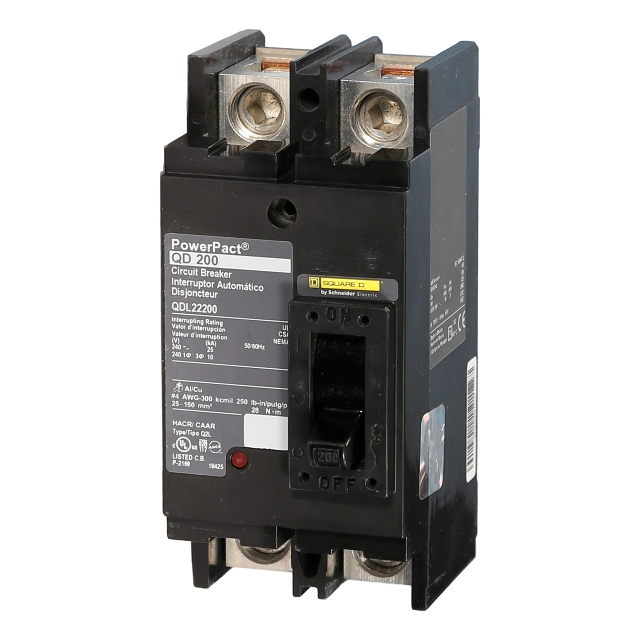 Square D QBL22200 200 Amp Molded Case Circuit Breaker
