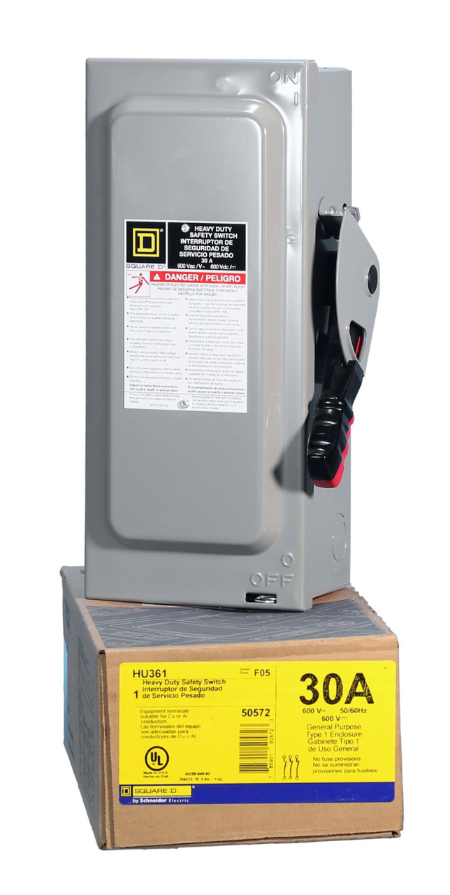 Top Dog of Safety Switches, Square D H361, Non-Fused, 30 Amp