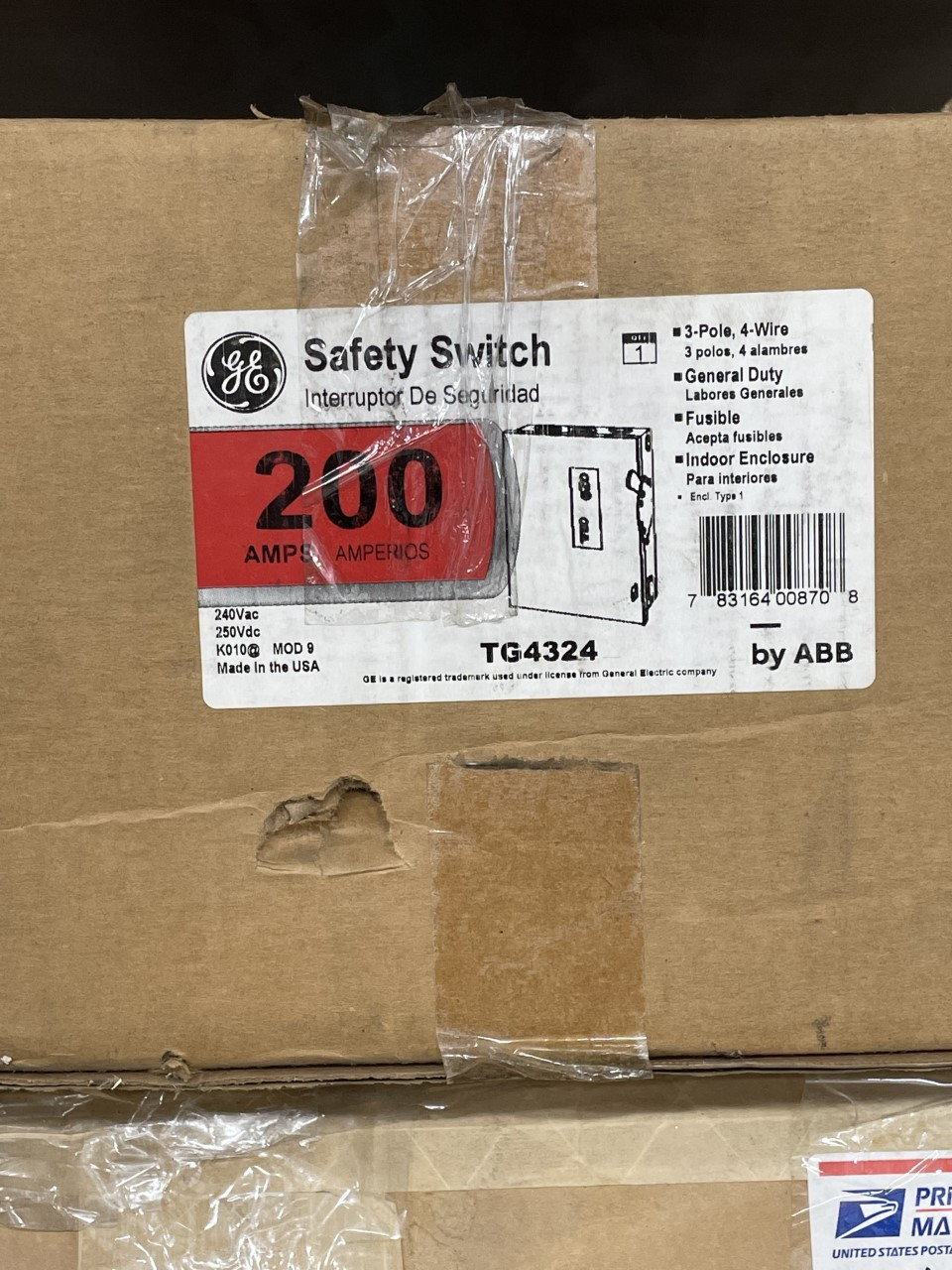 TG4324 GE 200A Fusible Indoor Safety Switch New
