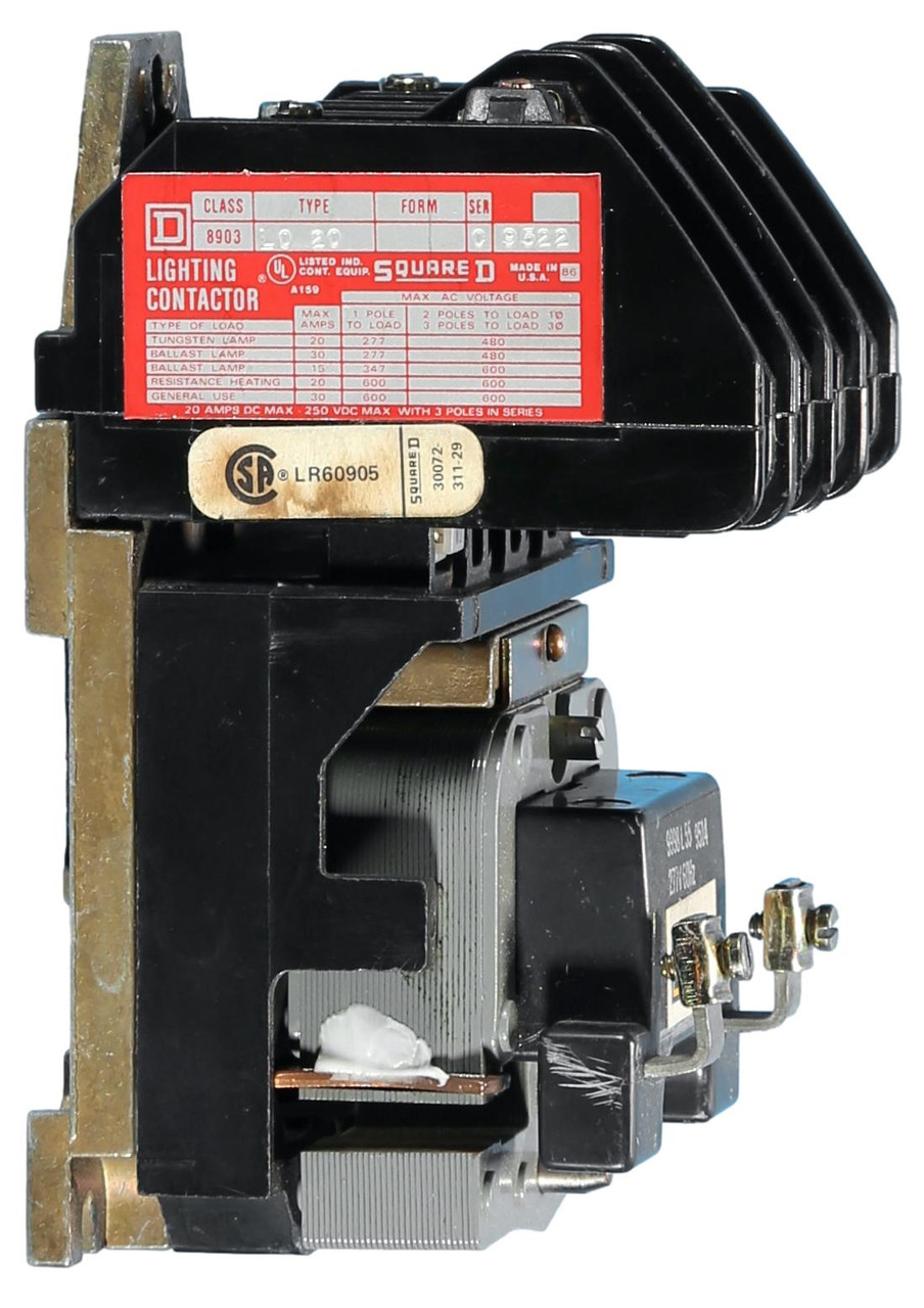 8903LO20V02 Square D 2 Pole 277V Electrically Held Lighting Contactor