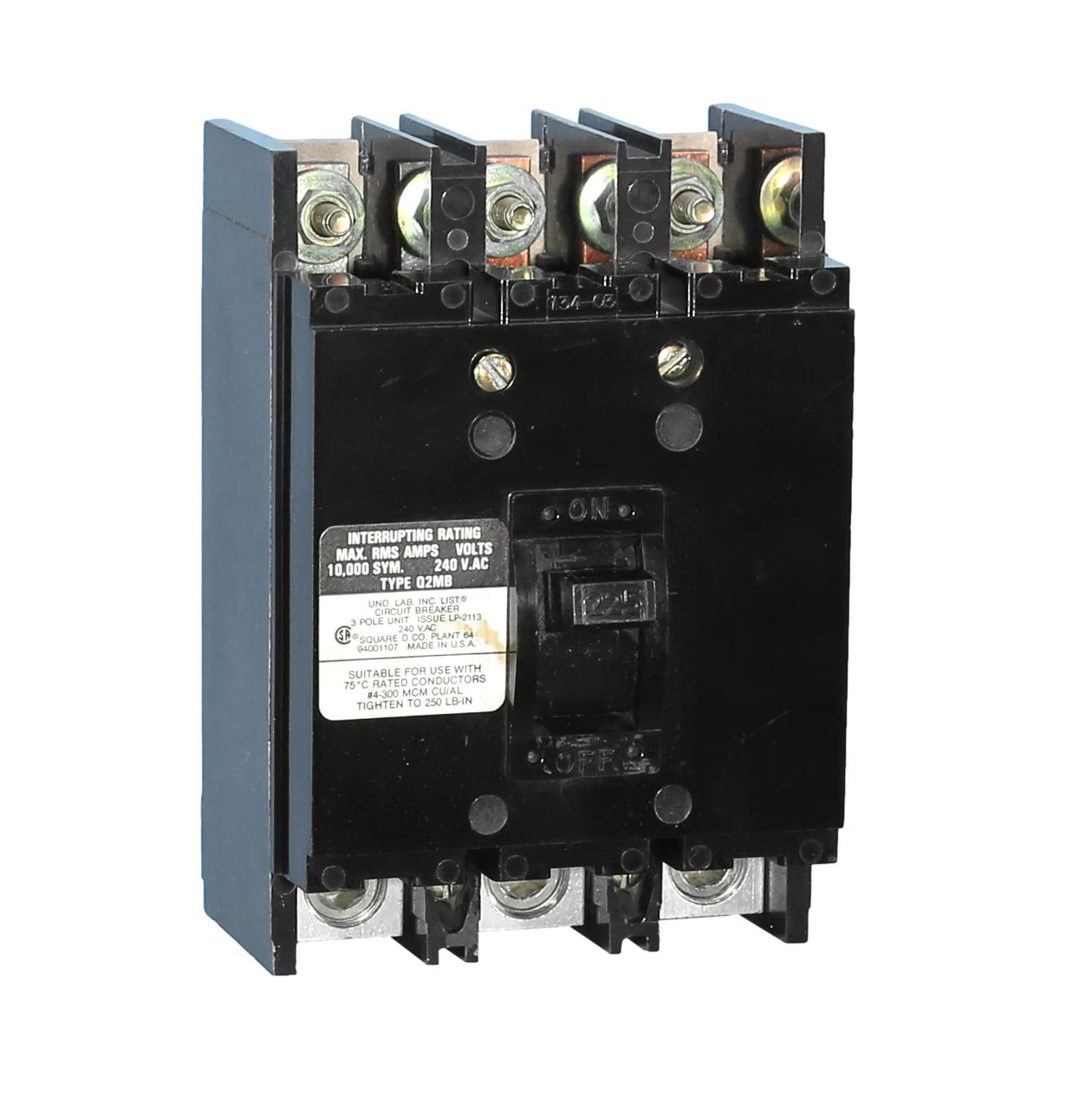 Q2M3225MB Panel Main Breaker w/Line End Studs and Load side Lugs, 225A
