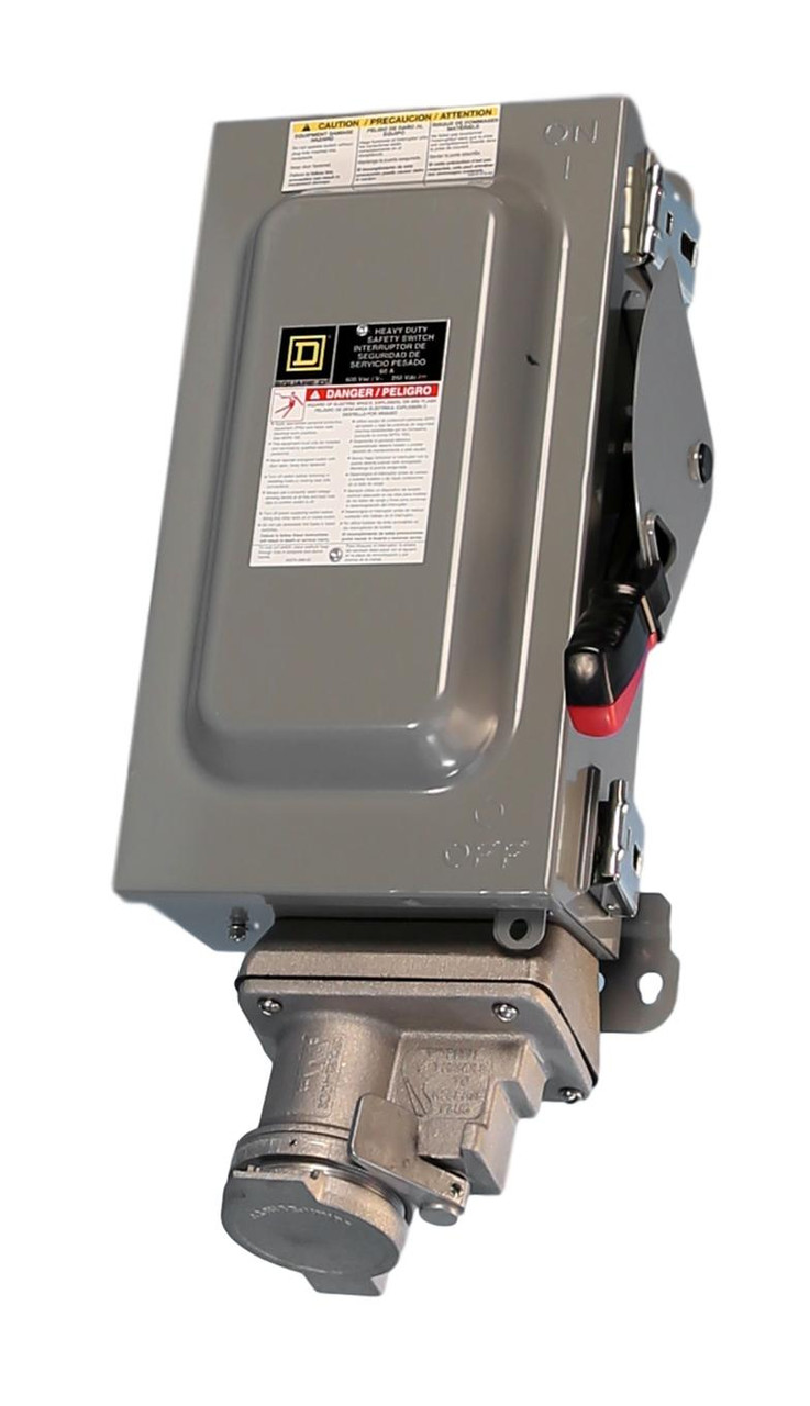 H362AWC Square D Fusible Heavy Duty 60A Safety Switch w/Receptacle