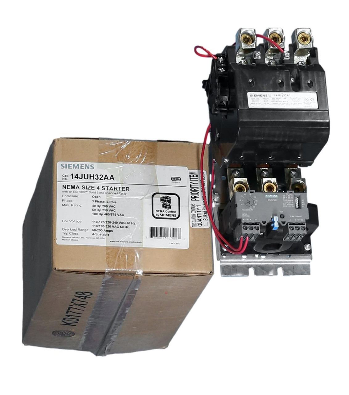 Formerly Furnas, now Siemens NEMA Starters Size 4 14JUH32AA
