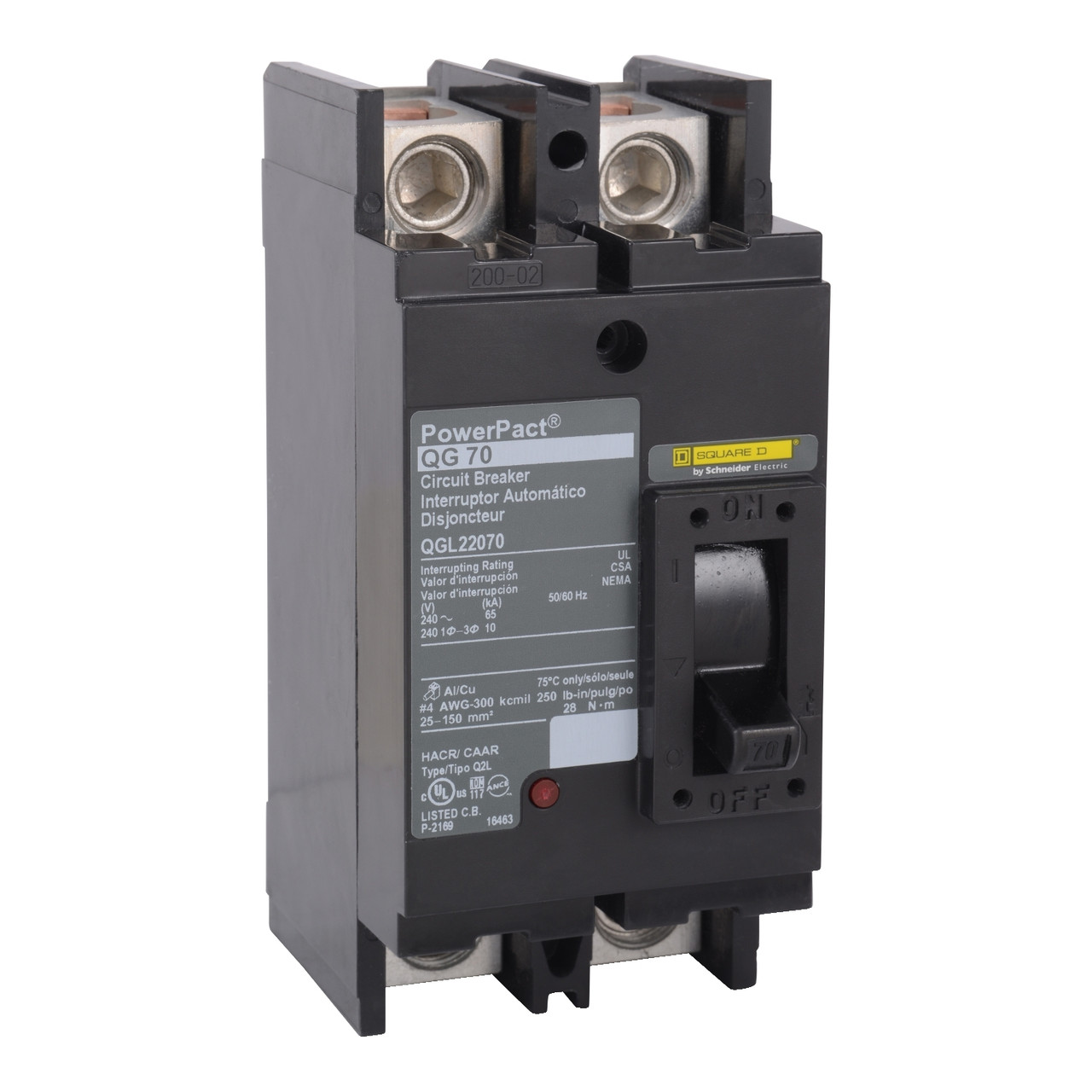 QGL22175 PowerPact 175 Amp
65,000 AIC rated at 240V