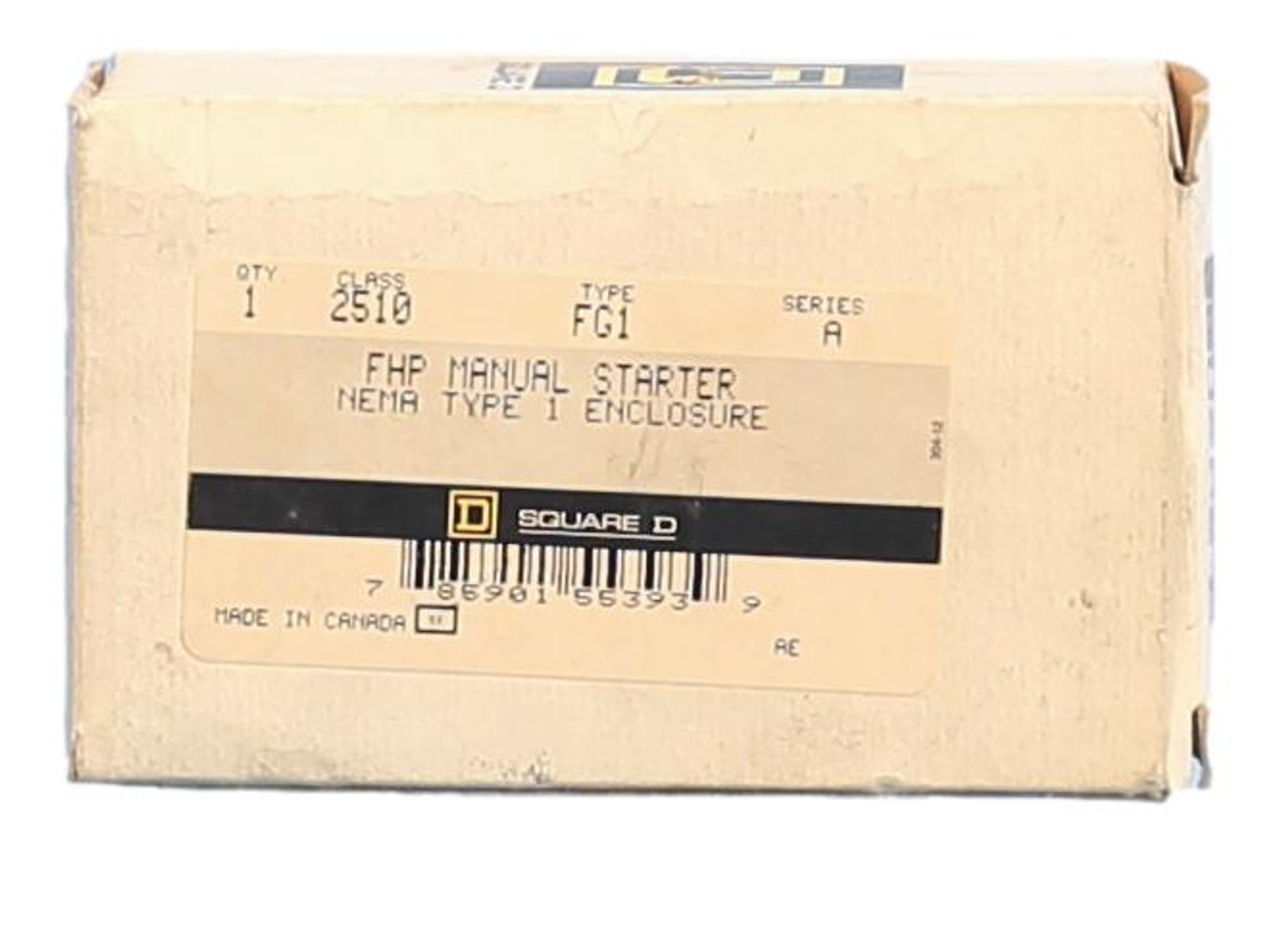 2510-FG1 Square D Enclosed Manual Motor Switch - Breaker Outlet