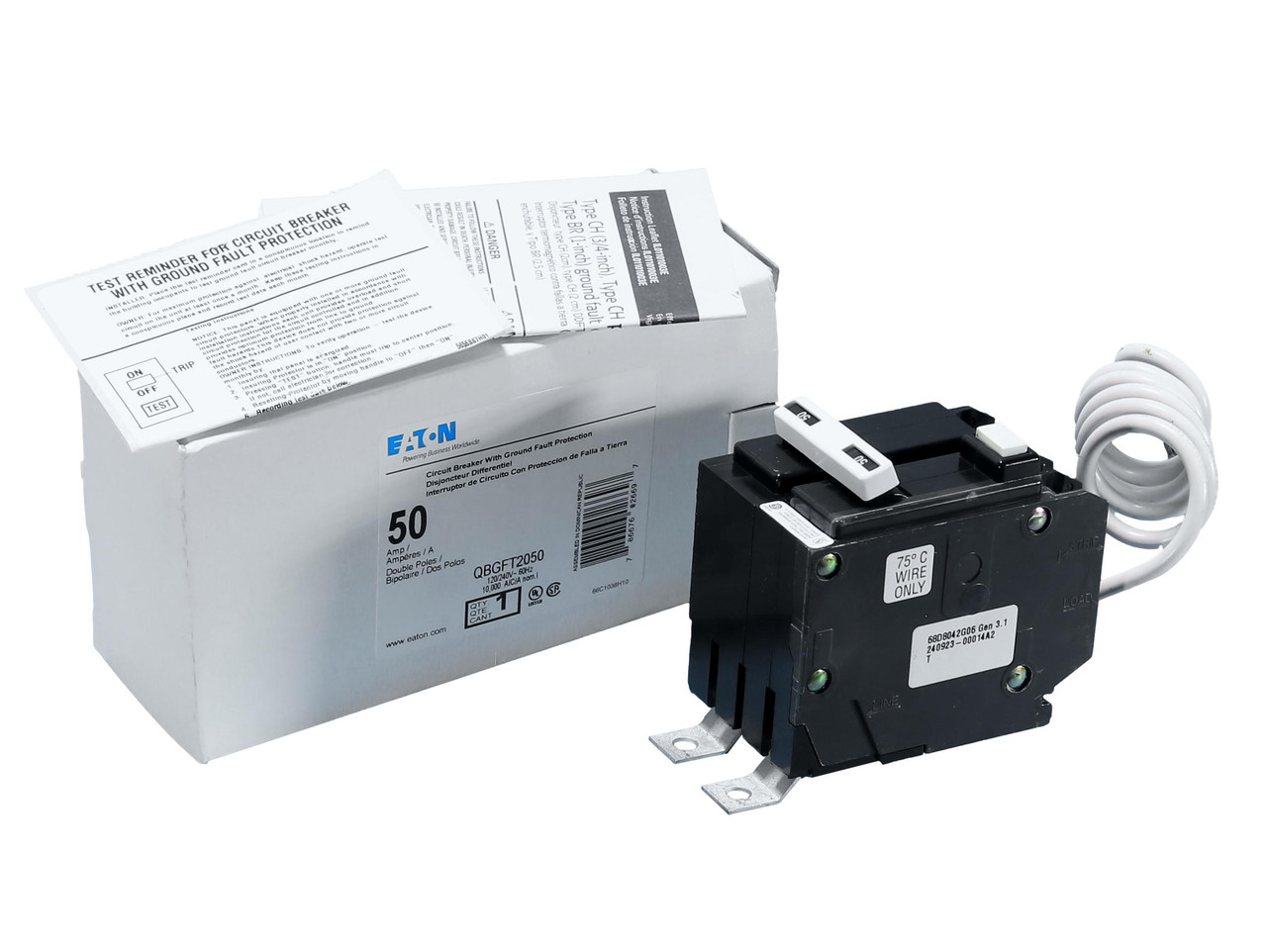 Eaton QBGFT2050 New Technology Bolt-On Ground Fault and Equipment