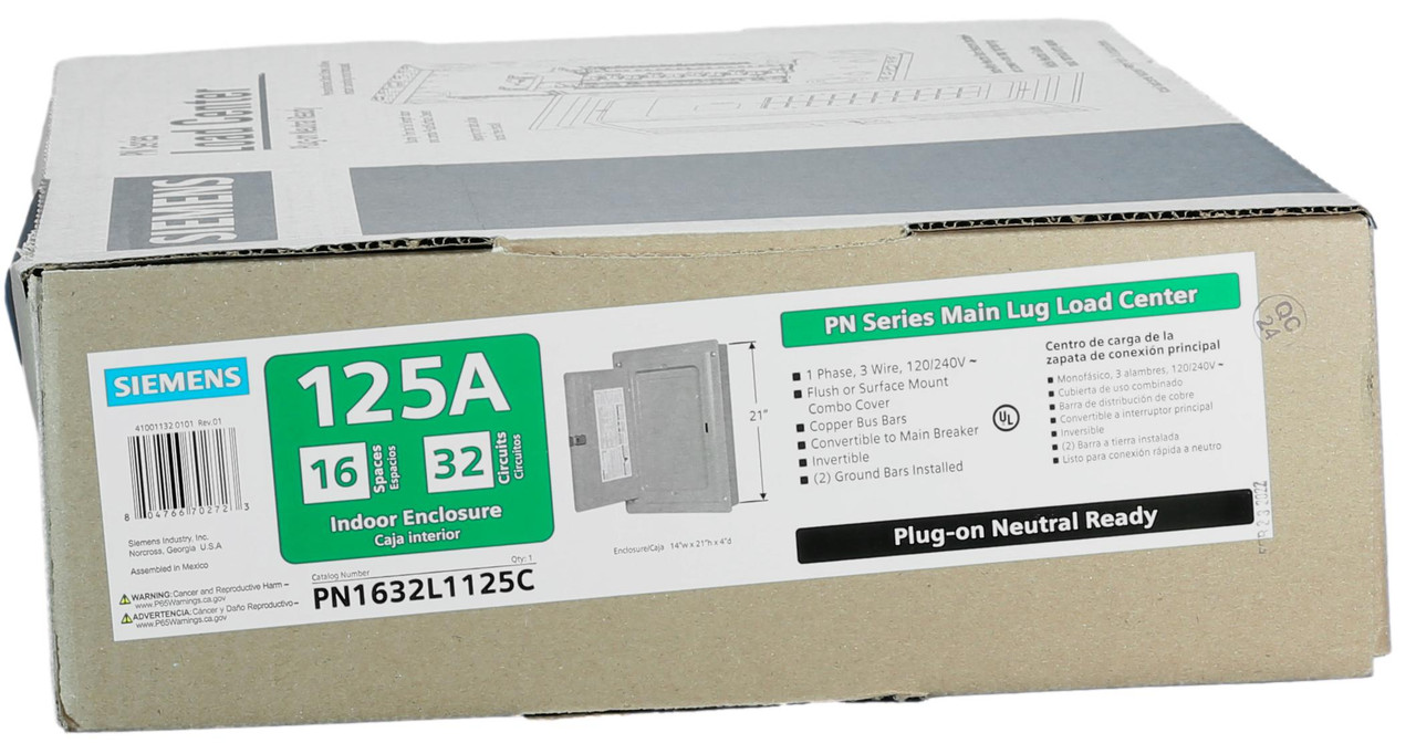 Small 32 Circuit, Main Lugs, Single Phase Load Center by Siemens