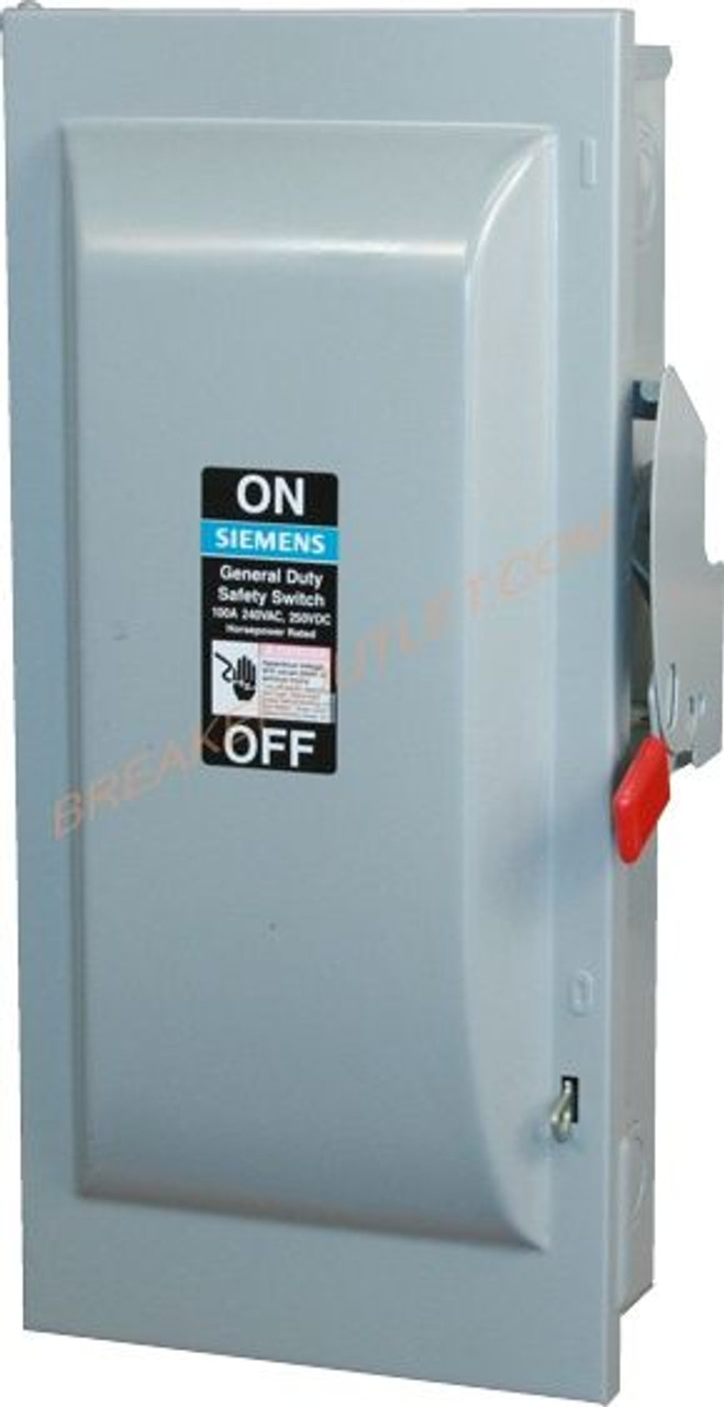 GF323 Fusible Safety Switch 100A 240V by Siemens Breaker Outlet