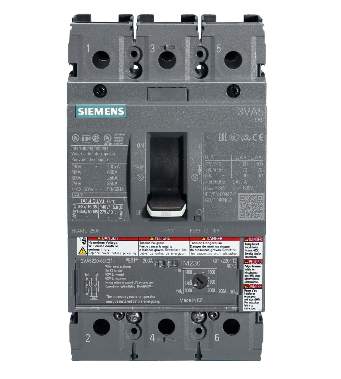 Siemens 3VA5220-6EC31 World Class Circuit Breaker