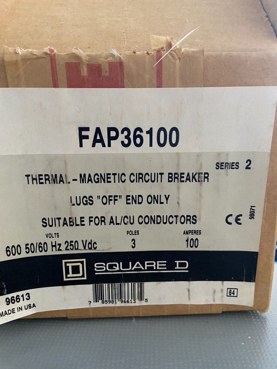 100 Amp Main Breaker FAP34100 Special Factory Configuration for Lugs 100 Amp Main Breaker FAP34100 Special Factory Configuration for Lugs