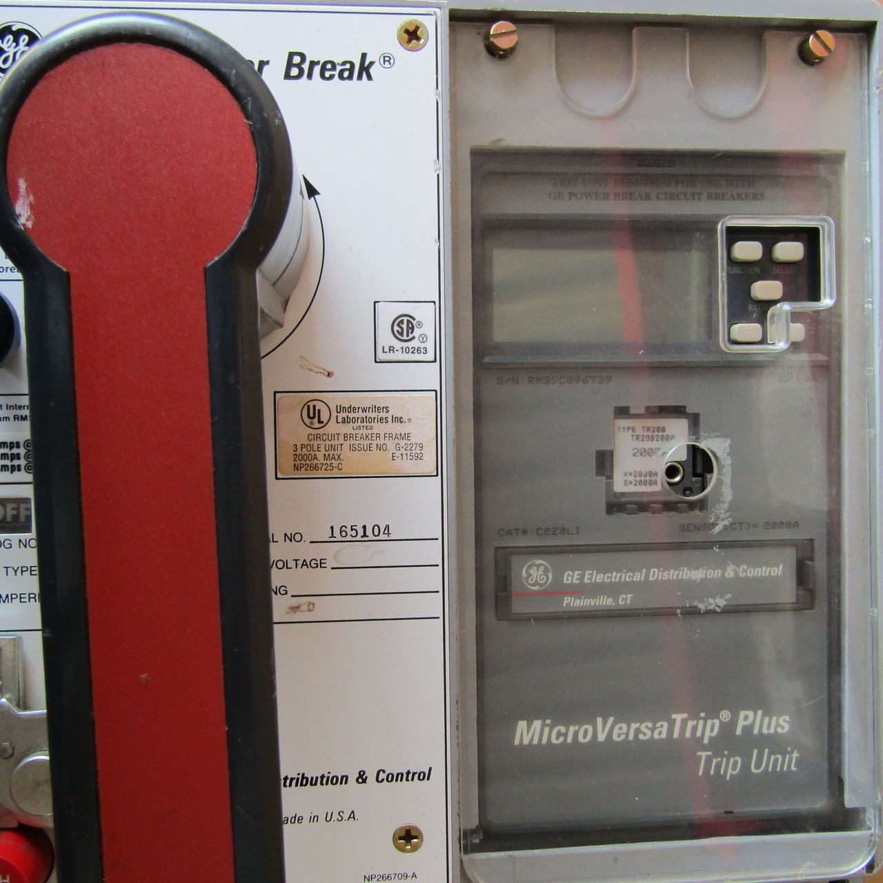 TP2020TTR General Electric 2000A Power Break with LSIG Micro Versa