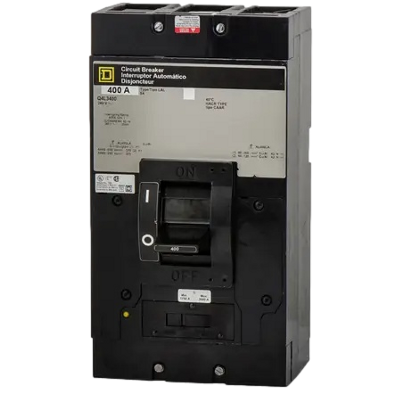 Q4L3400
240V Rated 400 Amp Breaker