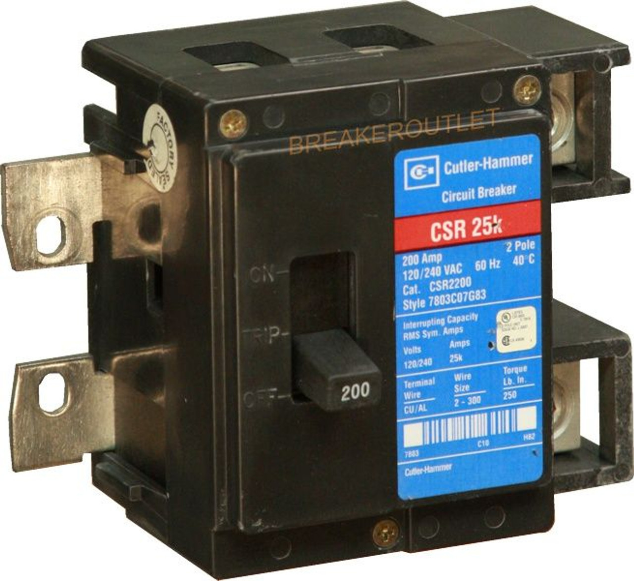 CSR2125N Eaton 25k Main Breaker 125 Ampere - Breaker Outlet