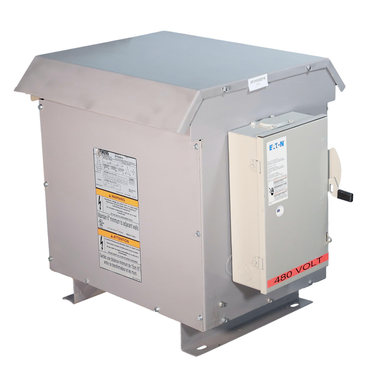 3F3Y030D16 Siemens 30 kVA Transformer 480 to 208/120V $3850