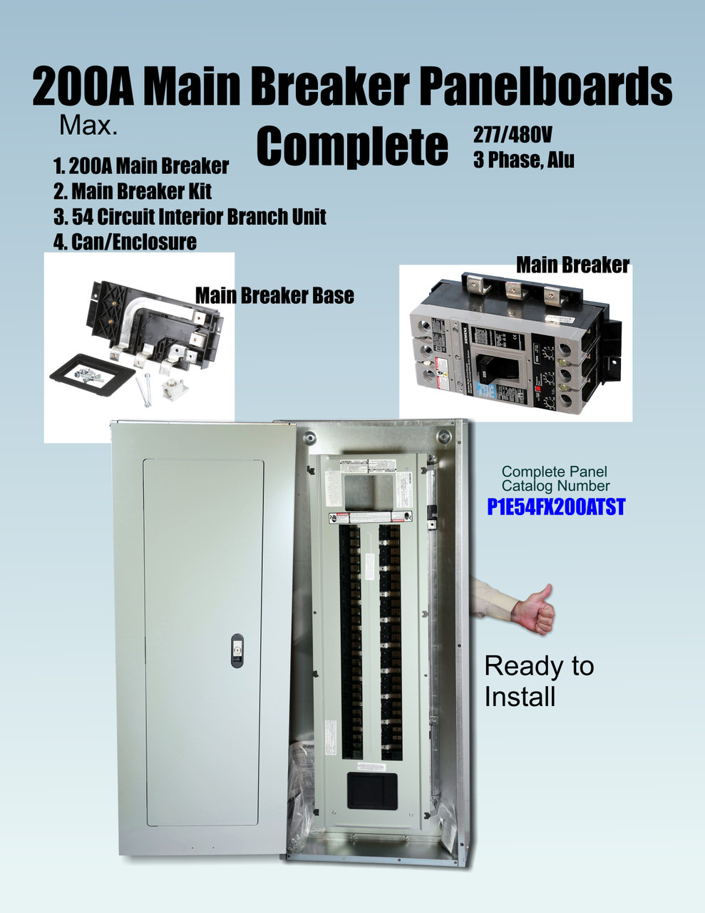 【大型配送SALE】BREAKERZ SHINPEI 掲載3ページセット Siemens P1E54FX200ATST 200 Amp, 54 Circuits Panel Board 277/480V