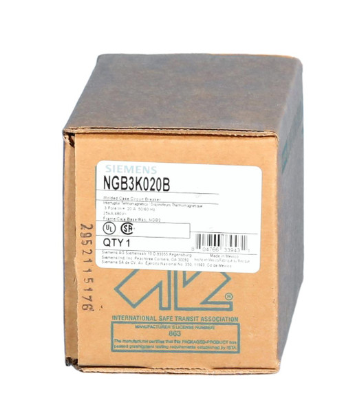 NGB3K020B
Panel Mount 20 Amp Breaker, New NGB3K020B
Panel Mount 20 Amp Breaker, New