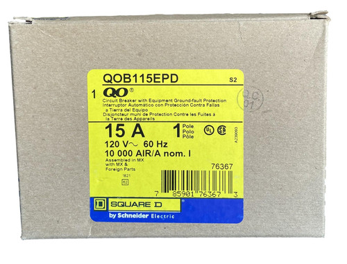 QOB115EPD
15A, Equipment Protection Breaker QOB115EPD
15A, Equipment Protection Breaker