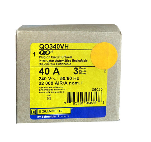 QO340VH
Plug-On Breaker, 22 kAIC, New