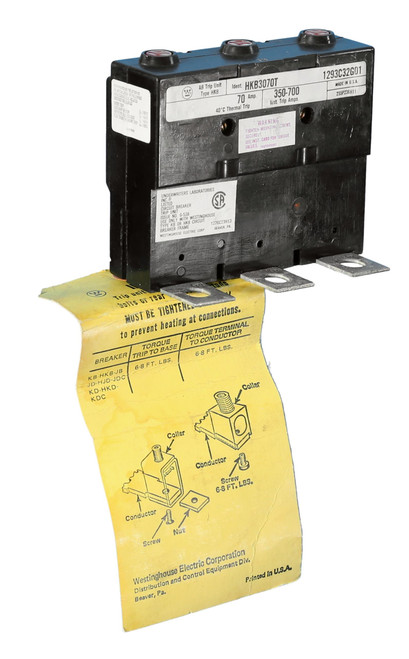 HKB3070T
Westinghouse Trip Unit