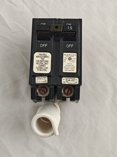 THQL21WY15 Plug-in Switch Neutral Circuit Breaker by General Electric GE Breakers
