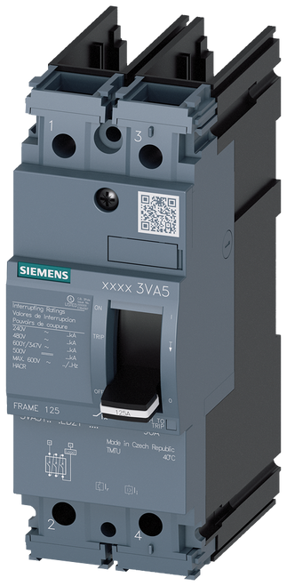 3VA5140-6ED21-0AA0 Siemens Molded Case Circuit Breaker With Thermal - Magnetic Trip Unit, 40A 2-Pole