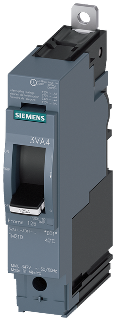 3VA4120-5ED14-0AA0 Siemens Molded Case Circuit Breaker With Thermal - Magnetic Trip Unit, 20A 1-Pole