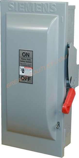 Indoor 100A Non-Fusible Safety Switch/Disconnect 600V Rated 3 Phase