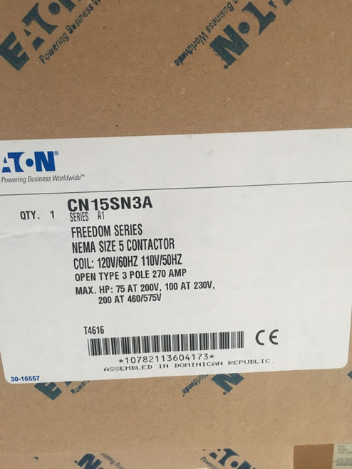 CN15SN3A
New Size 5 Contactor