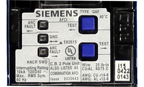 Q215AFC Siemens Combination Type Arc-Fault Circuit Interrupters