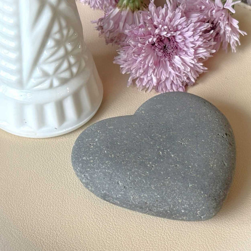 Natural Heart Shaped Rock in Gray - Select Your Size 1.5" to 4"