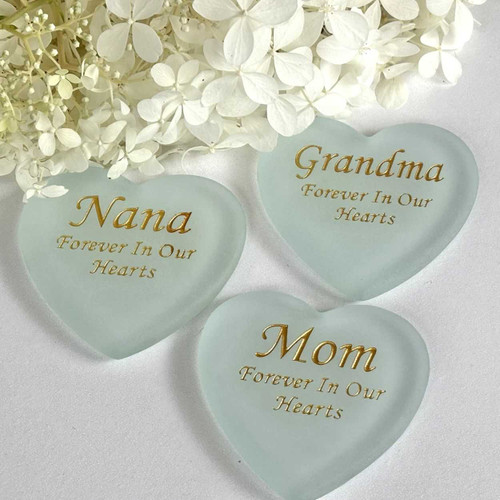 Grandma, Mom, Nana Forever In Our Hearts 3" Glass Gift Stones