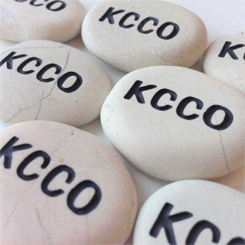 Mini Pocket Cream Stones with Black , 1"-1.25"