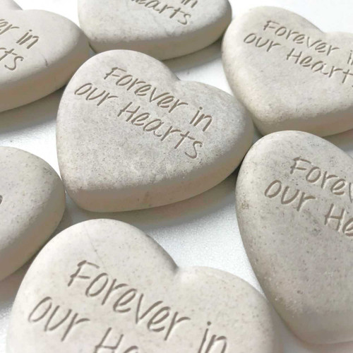 Custom Engraved Natural Heart Stones, 2"-2.25"
