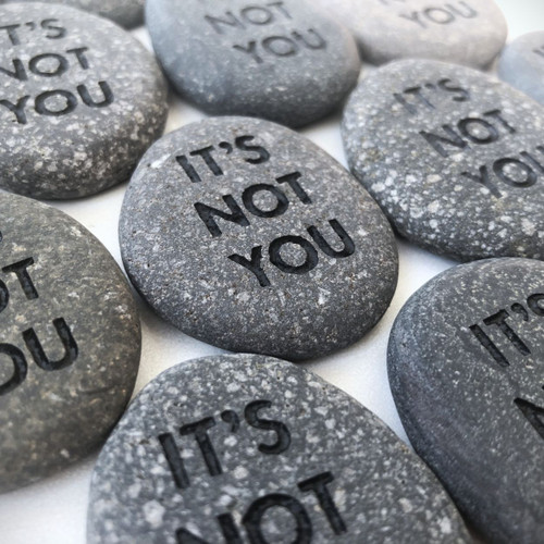 Flat Gray Pocket Rocks in Black, 1.5"-1.75"