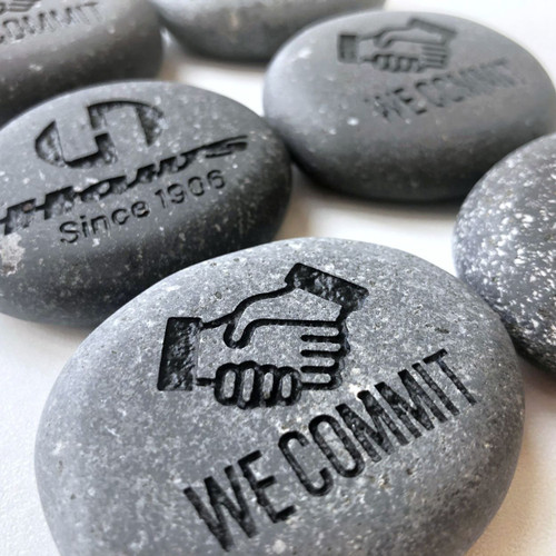 Personalized Gray Rocks in Black, 2"-2.25"