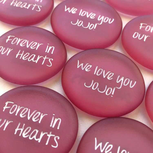 Pink Rose Sea Glass Custom Beach Stones, 2"-2.25"