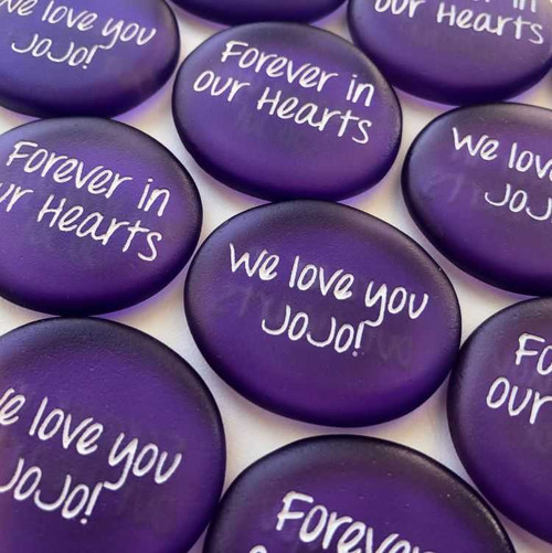 Purple Sea Glass Beach Stones, 2"-2.25"