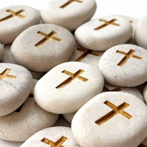 Small Cross Keepsake Stones, 1"-1.25"