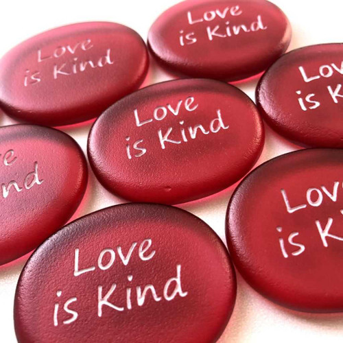 Red Cranberry Sea Glass Pocket Stones, 1.5"-1.75"