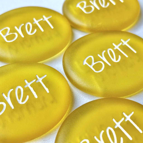 Yellow Sea Glass Pocket Stones, 1.5"-175"