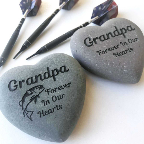 Grandpa Forever In Our Hearts Memorial Rock