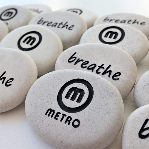 Flat Pocket Cream Rocks in Black, 1.5" to 1.75"