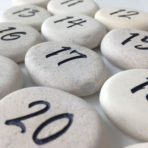 Mini Pocket Cream Stones with Black , 1"-1.25"