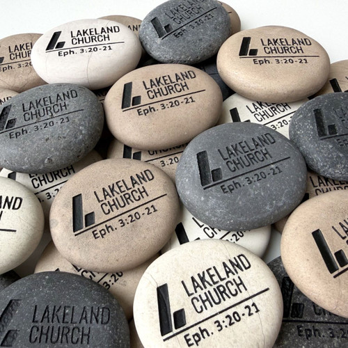 Custom Engraved Natural Unpolished Rocks,  2"-2.25"