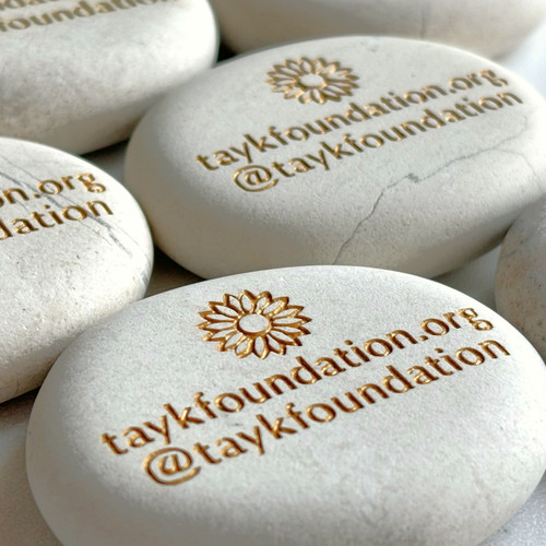 Personalized Natural Cream Rocks in Gold, 2"-2.25"